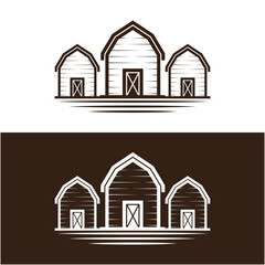 Vintage Retro Rustic Barn Farm, Natural rustic barn, farmhouse, warehouse logo with a retro vintage concept.