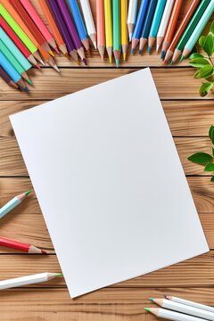 Blank Coloring Pages with Colored Pencils