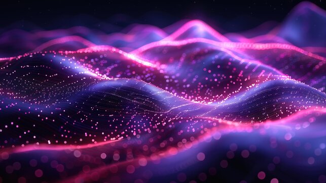 Digital background perfect for tech processes, neural networks, artificial intelligence, data transfer 