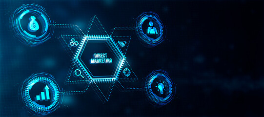 Internet, business, Technology and network concept. Marketing Strategy. Planning Strategy Concept. Direct marketing. 3d illustration