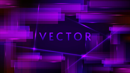 Vector illustration. Tech background. Digital technology. Dark violet backdrop. Geometric tech background. 