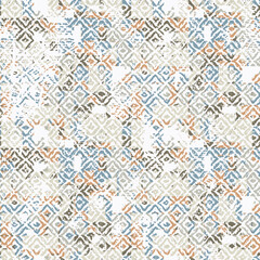 Abstract traditional folk antique graphic fabric line.Tribal embroidery stitch ikat repeat pattern. Ethnic Ikat tropical seamless pattern pastel tone.