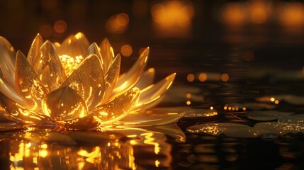 Golden Lotus Symbolizing Enlightenment and Insight