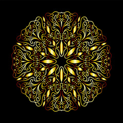 luxury ornamental mandala design background in gold color