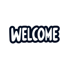 welcome text tshirt fashion sticker vector illustration template design