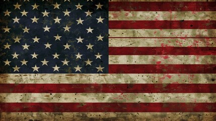 The American flag waving majestically in the breeze against a bright blue sky, symbolizing freedom and unity.