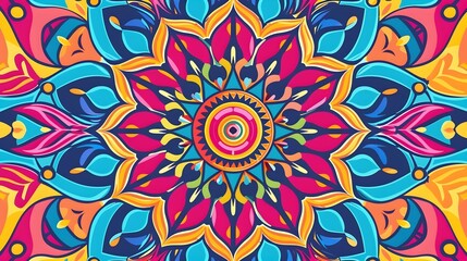 Abstract Background Design with Kaleidoscope Mandala Art