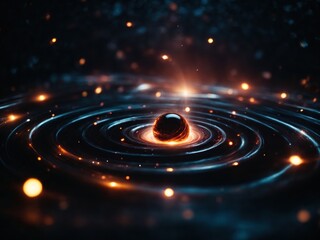 Abstract space vortex black hole Alien lights and swirl background