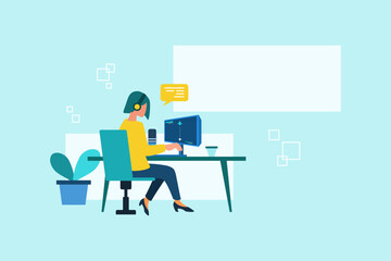 female gamer livestreaming flat design © Bayu