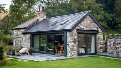 Slate and Stone: A Cool Extension to a Converted Outbuilding
