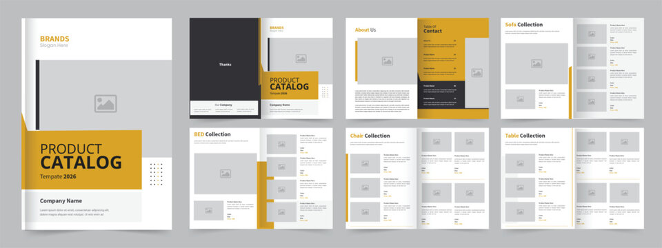 Modern Product Catalog design template, furniture product catalog template