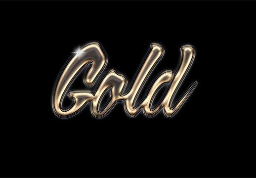 Golden Metal Text Effect