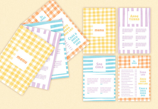 Menu Summer Different Customizable