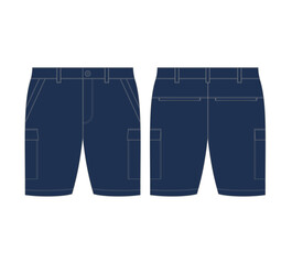 Blank Cargo Shorts Sketch Template