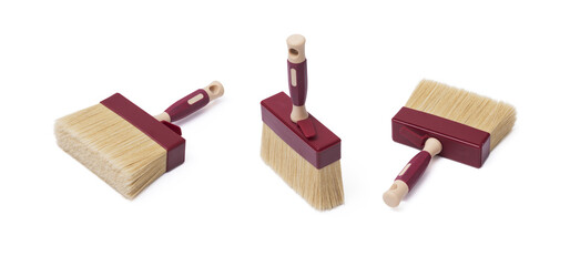 Set of whitewash brushes on white background © stokkete
