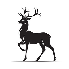 Vector silhouette of a deer 
