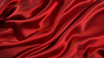 Silky Red Fabric Texture Background