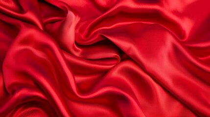 Obraz premium Silky Red Fabric Texture Background