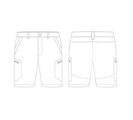 Custom Shorts Design Vector Template. Clothes template flat sketch design.
