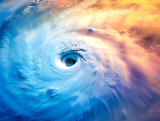 カラフルな台風の目のイメージ