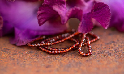 Garnet is a natural stone used to make jewelry.