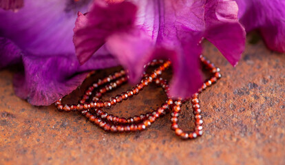Garnet is a natural stone used to make jewelry.