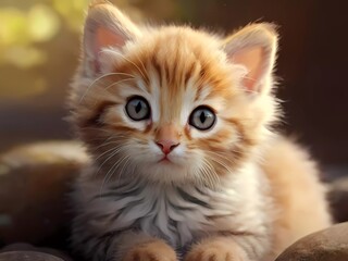 portrait of a cat with a eyes