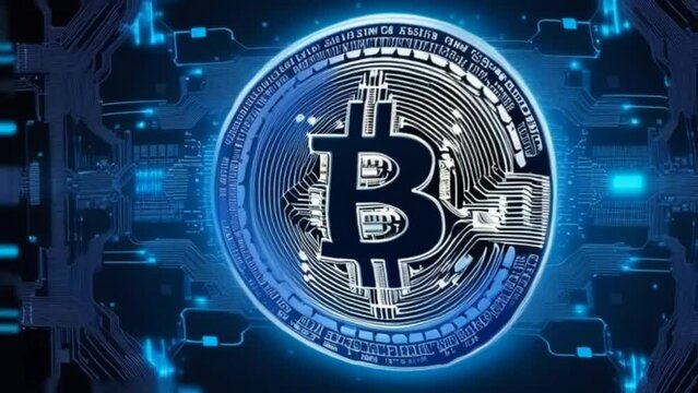 Crypto currency Gold Bitcoin, BTC, Bit Coins. Block chain technology, bitcoin mining concept. Crypto, new money, wealth, close-up, expensive gift, new era, financial system crash, wealth, investment