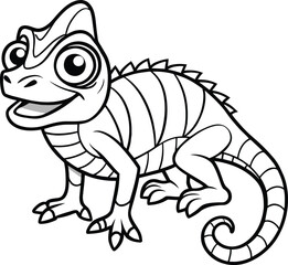 black and white lizard isolated on white background eps 10