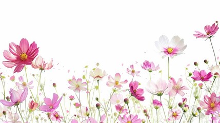 Cosmos flower with white background