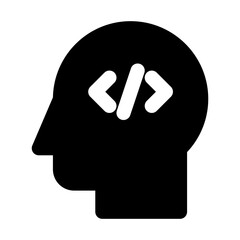 programmer head black icon