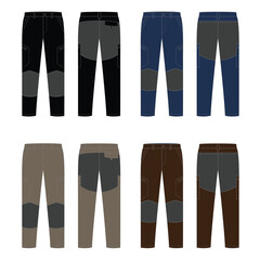 Custom Sailing Pant vector technical sketch design with 4 different colors vector template