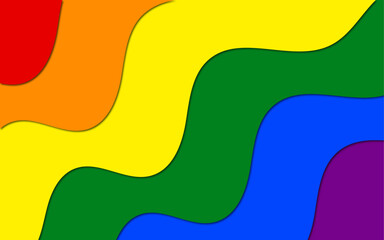 Pride Background with LGBTQ Pride Colors. Rainbow Background in LGBT Gay Pride Wallpaper with shadow.
