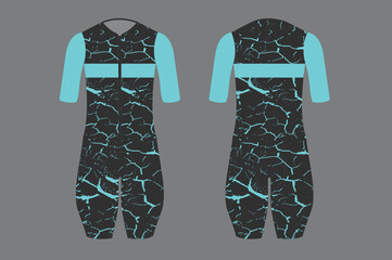 stylish Cycling Skinsuit Green Brown pattern vector. Perfect for sportswear and cycling.