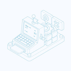 Data visualization concept. 3d isometric vector illustration.