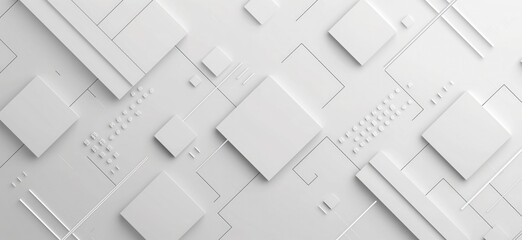 White background with geometric shapes. White minimalistic website wallpaper. Modern clean simple elegant design banner with copy space