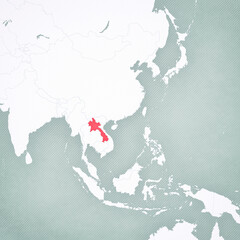 Map of East Asia - Laos