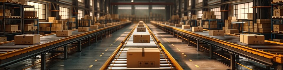 Automated logistics conveyor belt system 