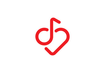 love music logo. abstract play music sound studio vector design
