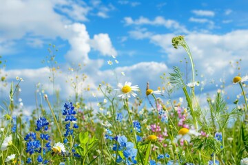 Blooming Flowers in Meadow