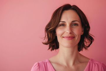 Fototapeta premium A close up portrait of a woman with a subtle smile