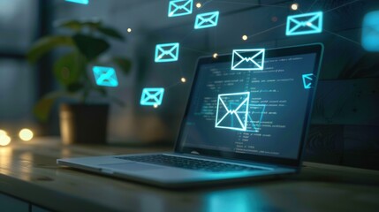 image features laptop email icon