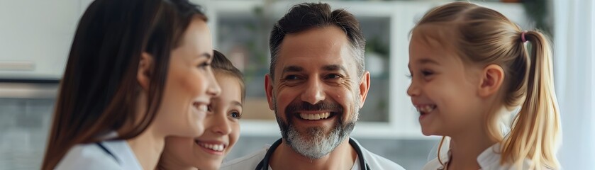 Family Experiencing Relief and Happiness After Receiving Good News from Doctor