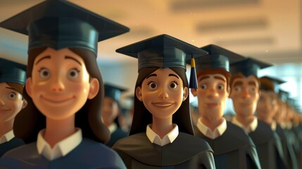 Obraz premium A group of university students smiled happily on the day of their graduation ceremony.