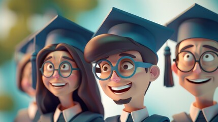 A group of university students smiled happily on the day of their graduation ceremony.