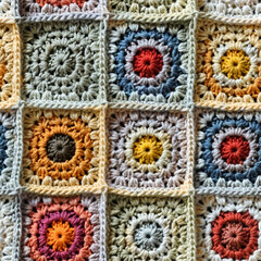 Seamless pattern from crochet granny square pattern.