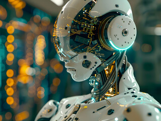 A humanoid AI with semiconductors embedded