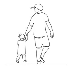 Dad with daughter for walks