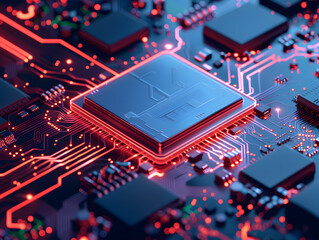 Image of an electronic circuit board containing a AI processor