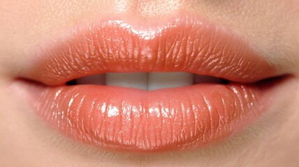 Obraz premium Beautiful Woman with Fresh Botox Injections to Her Lips, Displaying a Natural Smile, Radiant and Confident Appearance